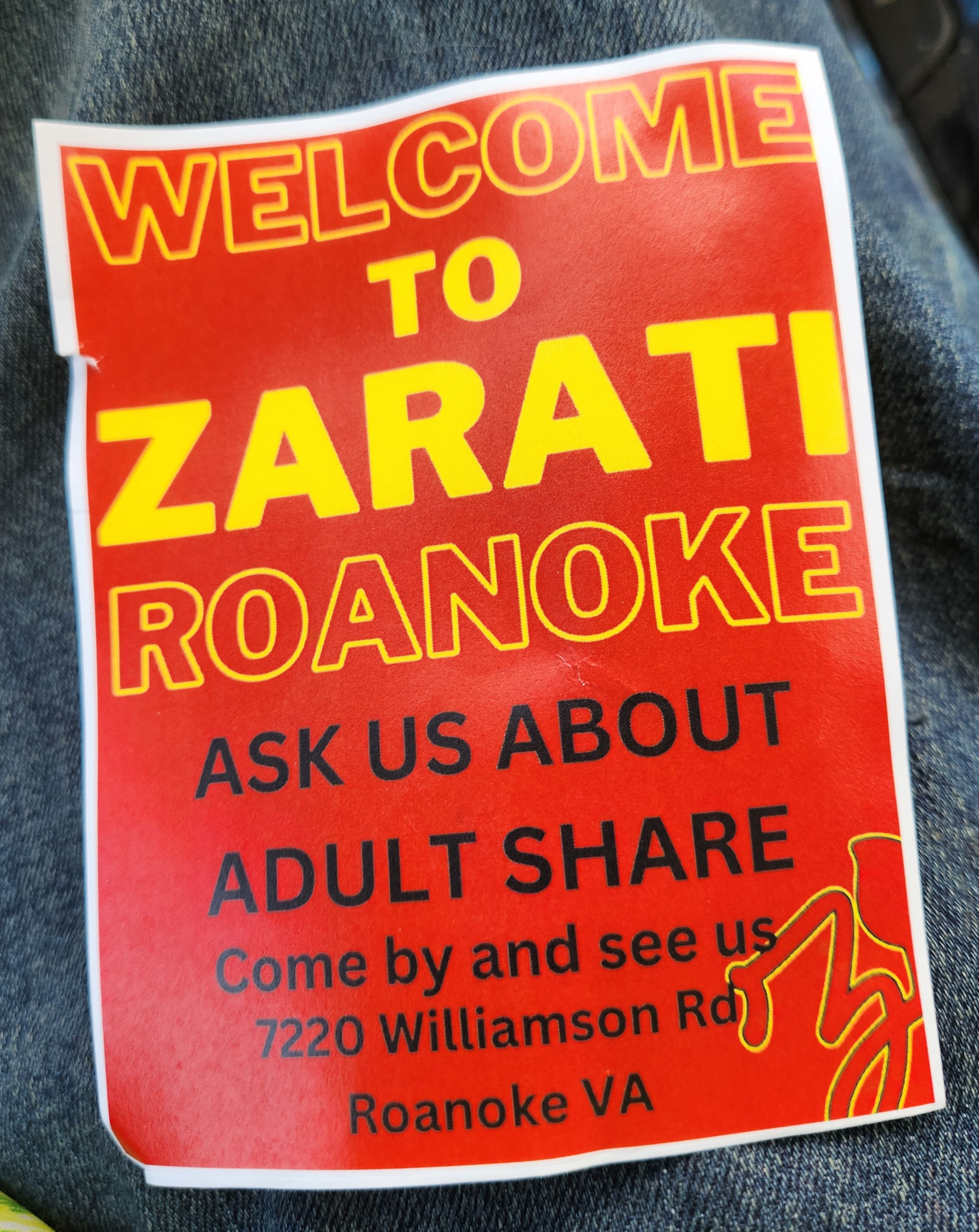 This is the flier I was given. Photo by Dwayne Yancey.