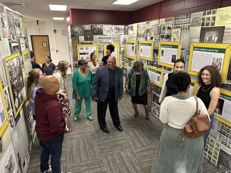 Visitors at the exhibit opening. Courtesy of Christiansburg Institute.