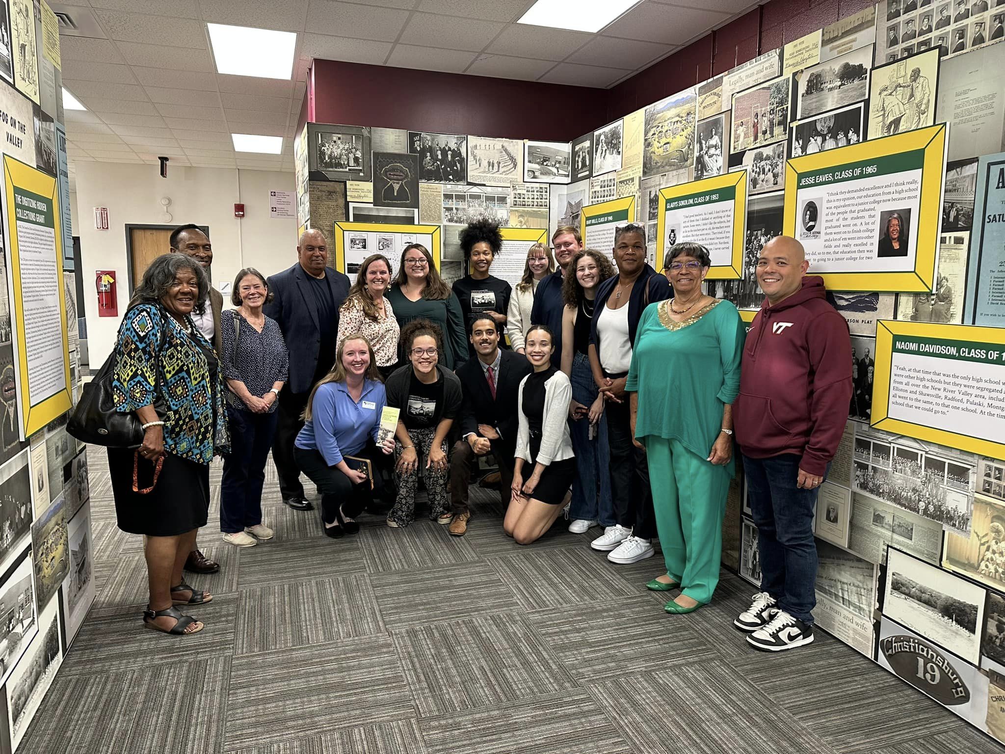 Alumni, descendants and staff of the Christiansburg Institute gathered at the exhibit's opening. Courtesy of the Christiansburg Institute.