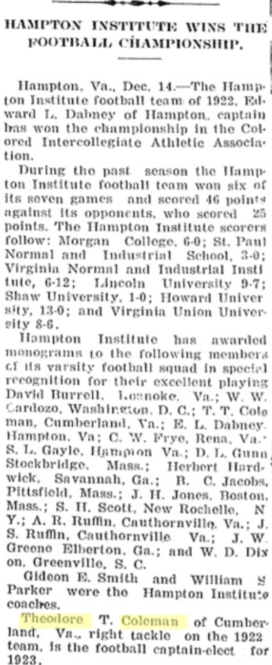 Richmond Planet, December 16, 1922. Courtesy of Lewis Longenecker.