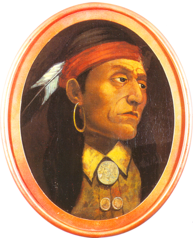 Chief Pontiac, as envisoned by John Mix Stanley. Public domain.