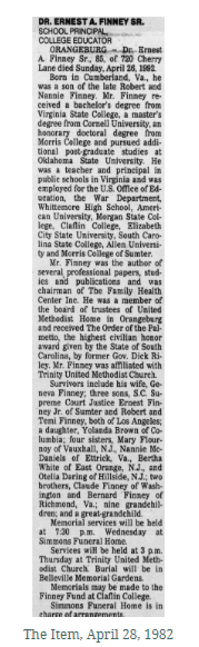Newpaper obituary.