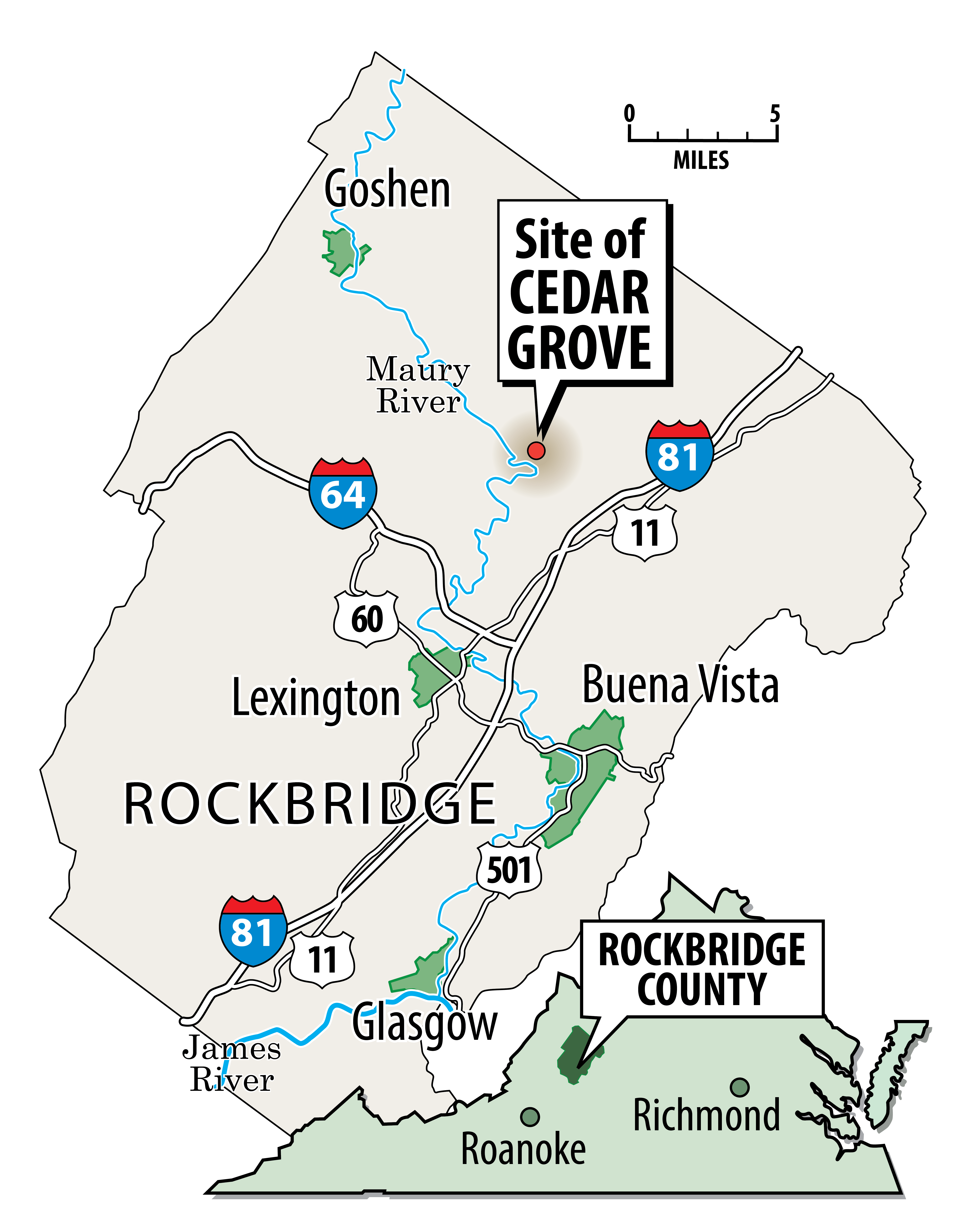Map of Cedar Grove.