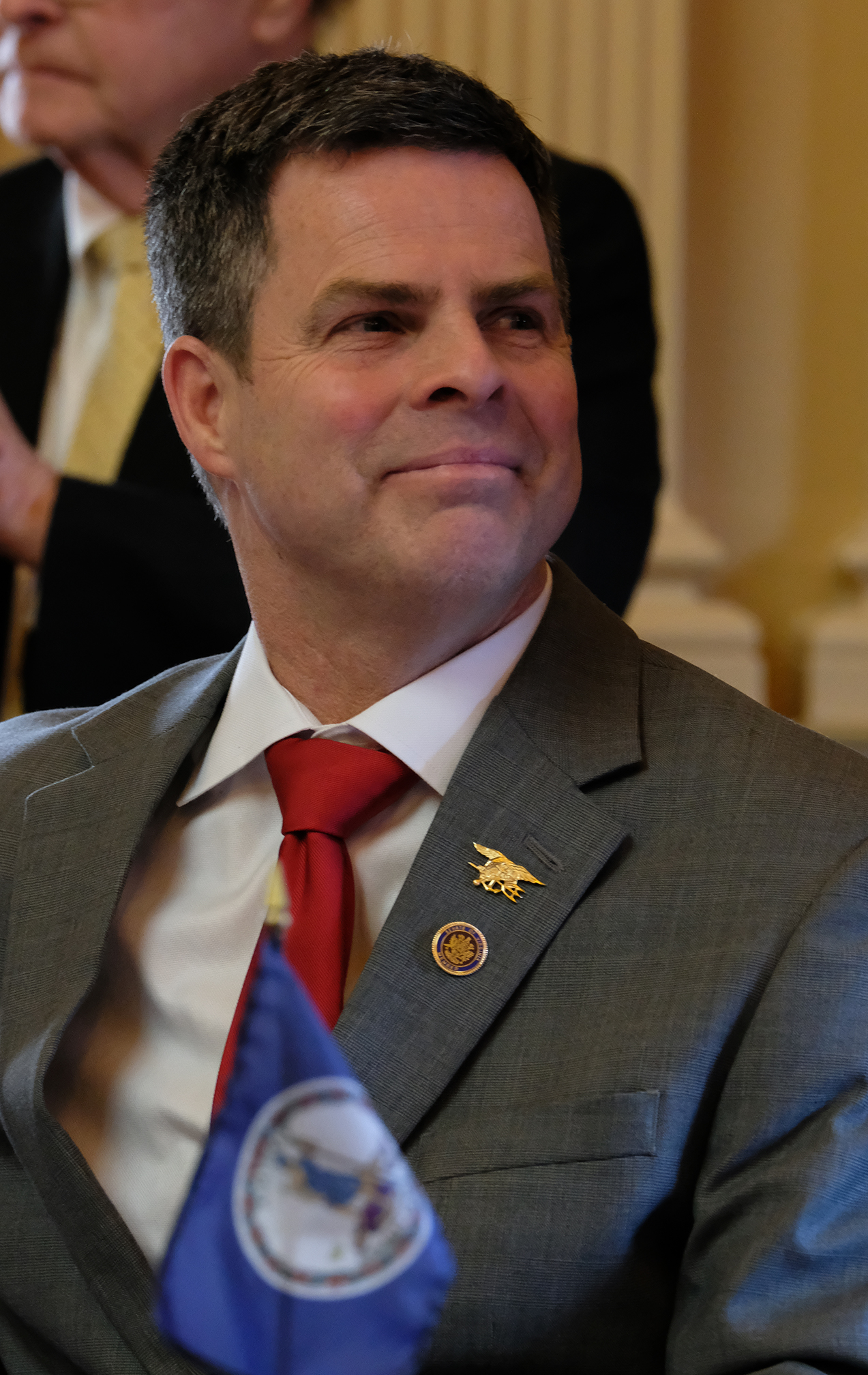 Sen. John McGuire, R-Goochland on the floor of the Virginia Senate after being sworn in Wednesday, Jan. 10, 2024. Photo by Bob Brown.