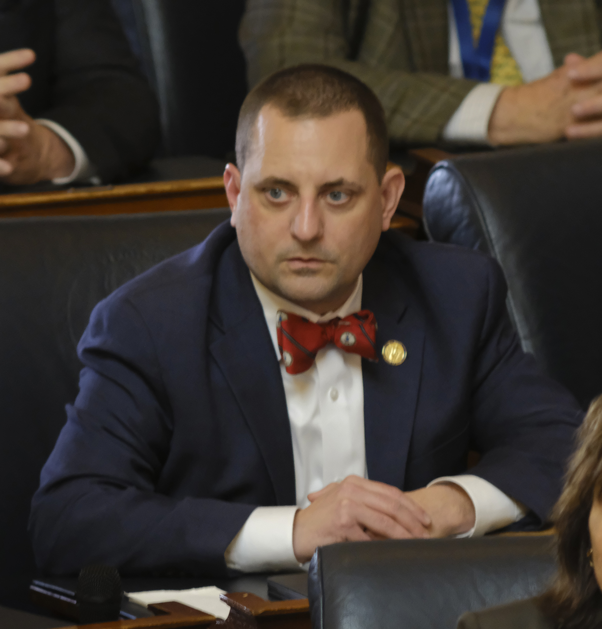 Del. Chris Obenshain, R-Montgomery, in the Virginia House of Delegates Wednesday, Jan. 10, 2024. Photo by Bob Brown.