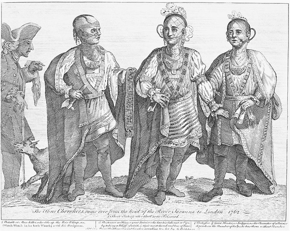 Three Cherokee chiefs in 1762.