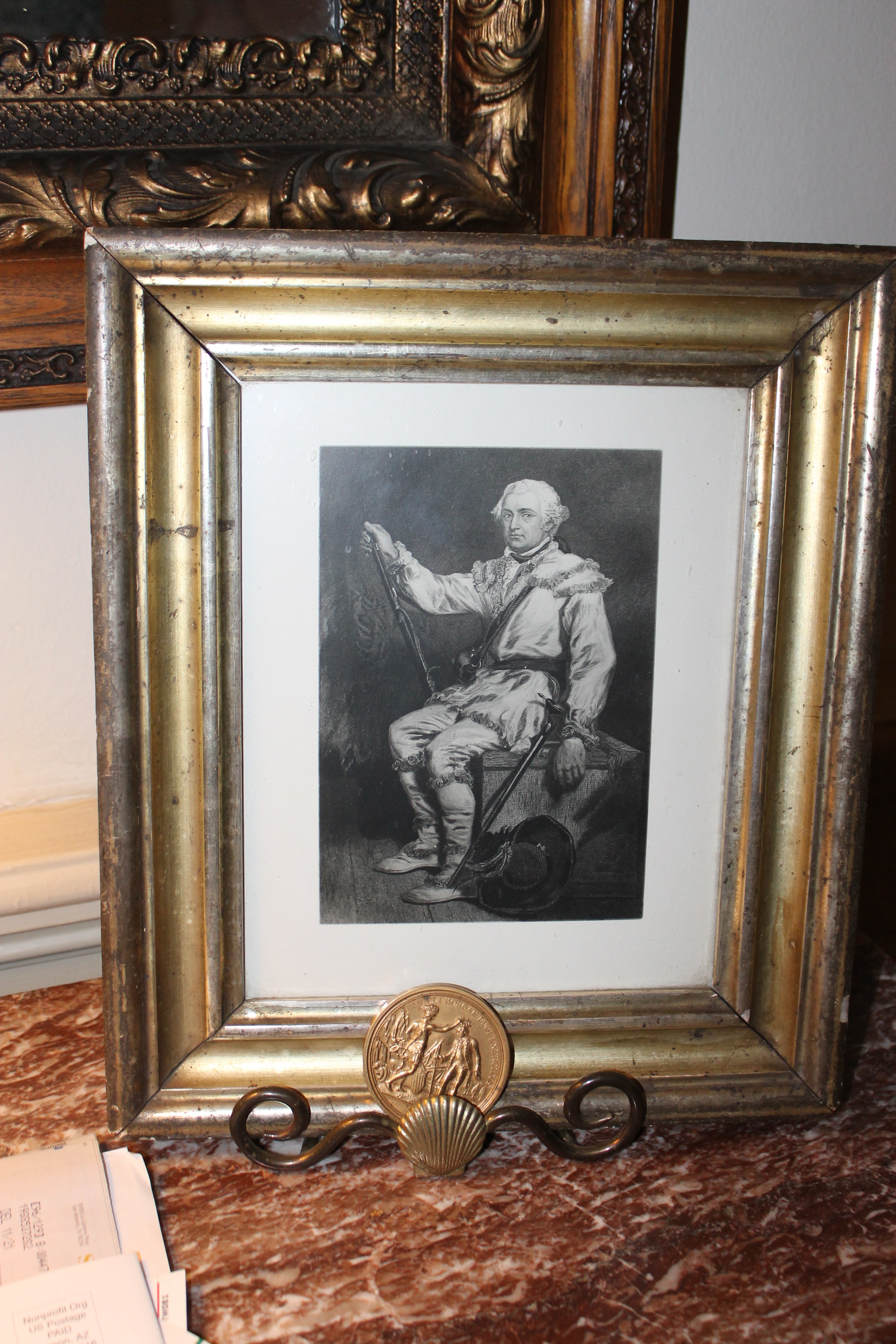 1. Portrait of Daniel Morgan and a replica of a gold medal Congress issued to Morgan for thevictory at Cowpens