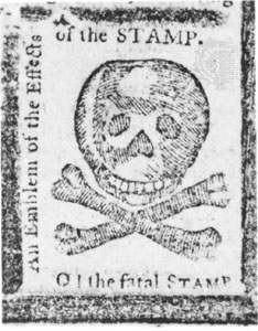 A parody of the stamp circulated in Philadelphia.