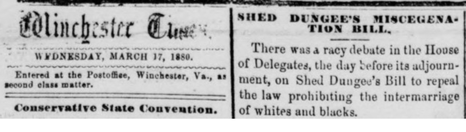  Newspaper Excerpt (Virginia Chronicle) 