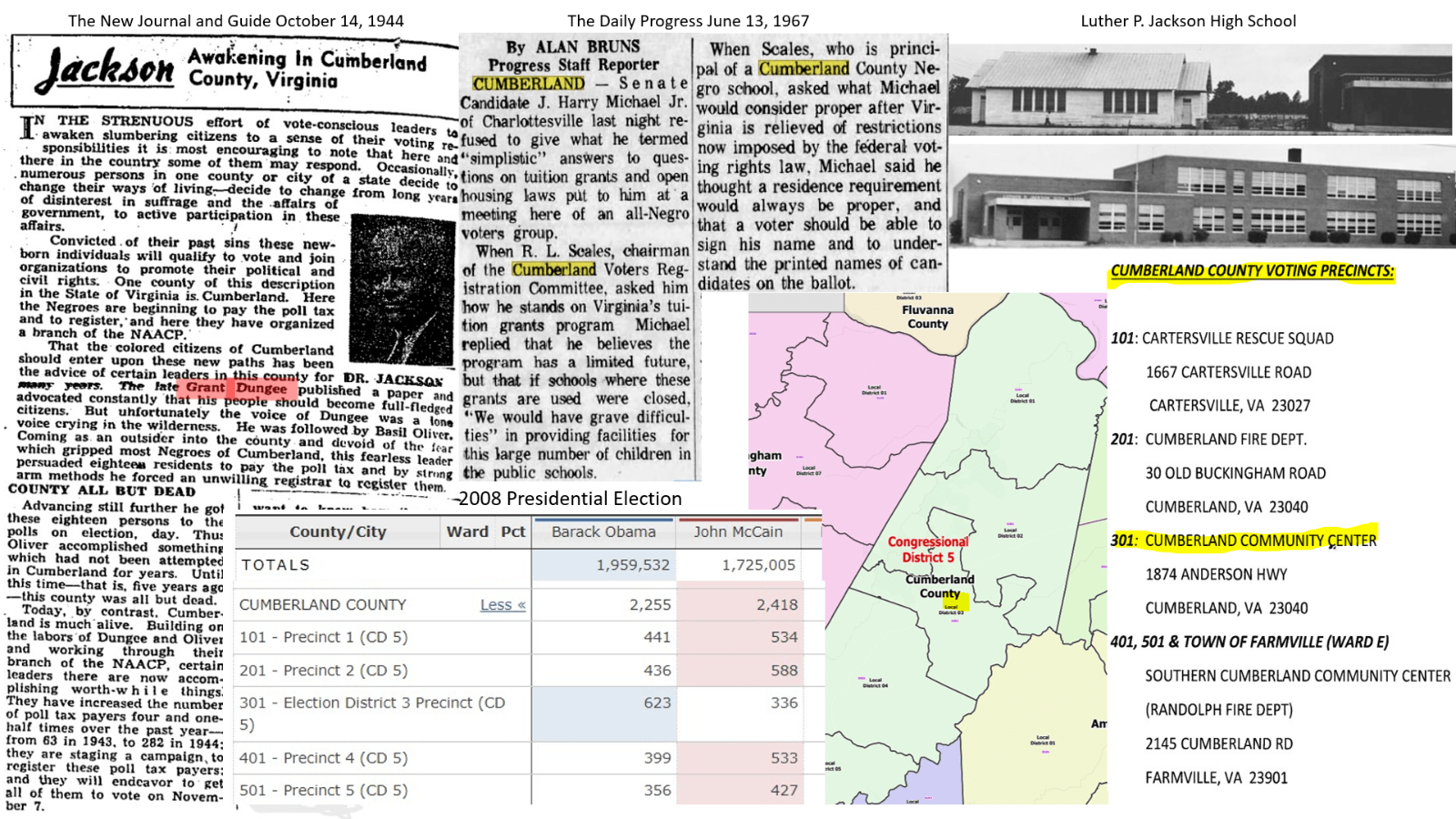 Newspaper Excerpts (New Journal and Guide & Daily Progress), Library of Virginia and Virginia Department of Elections 