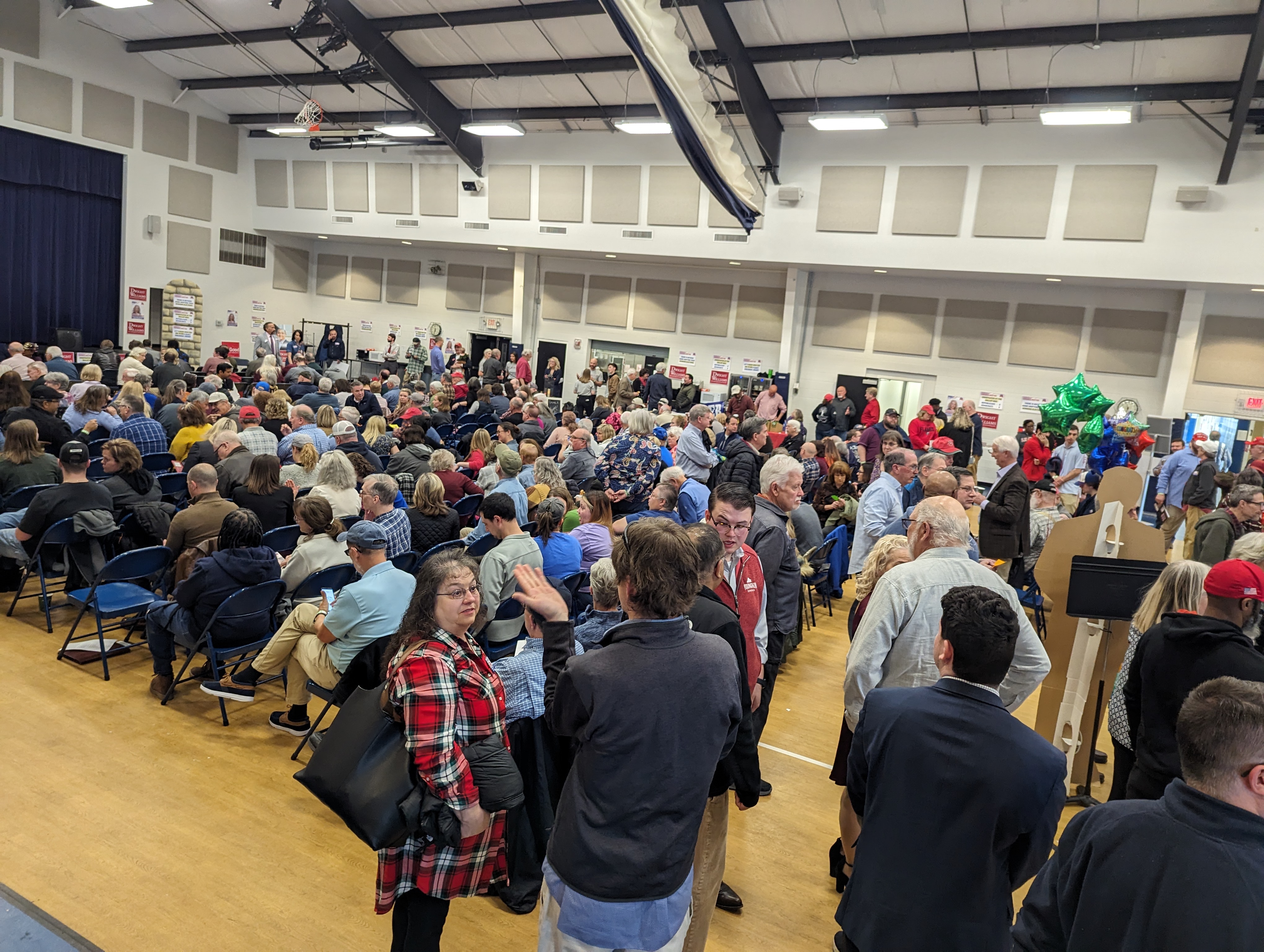 crowd at a political meeting.