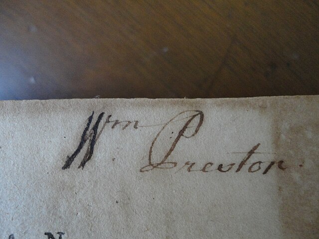 William Preston signature.