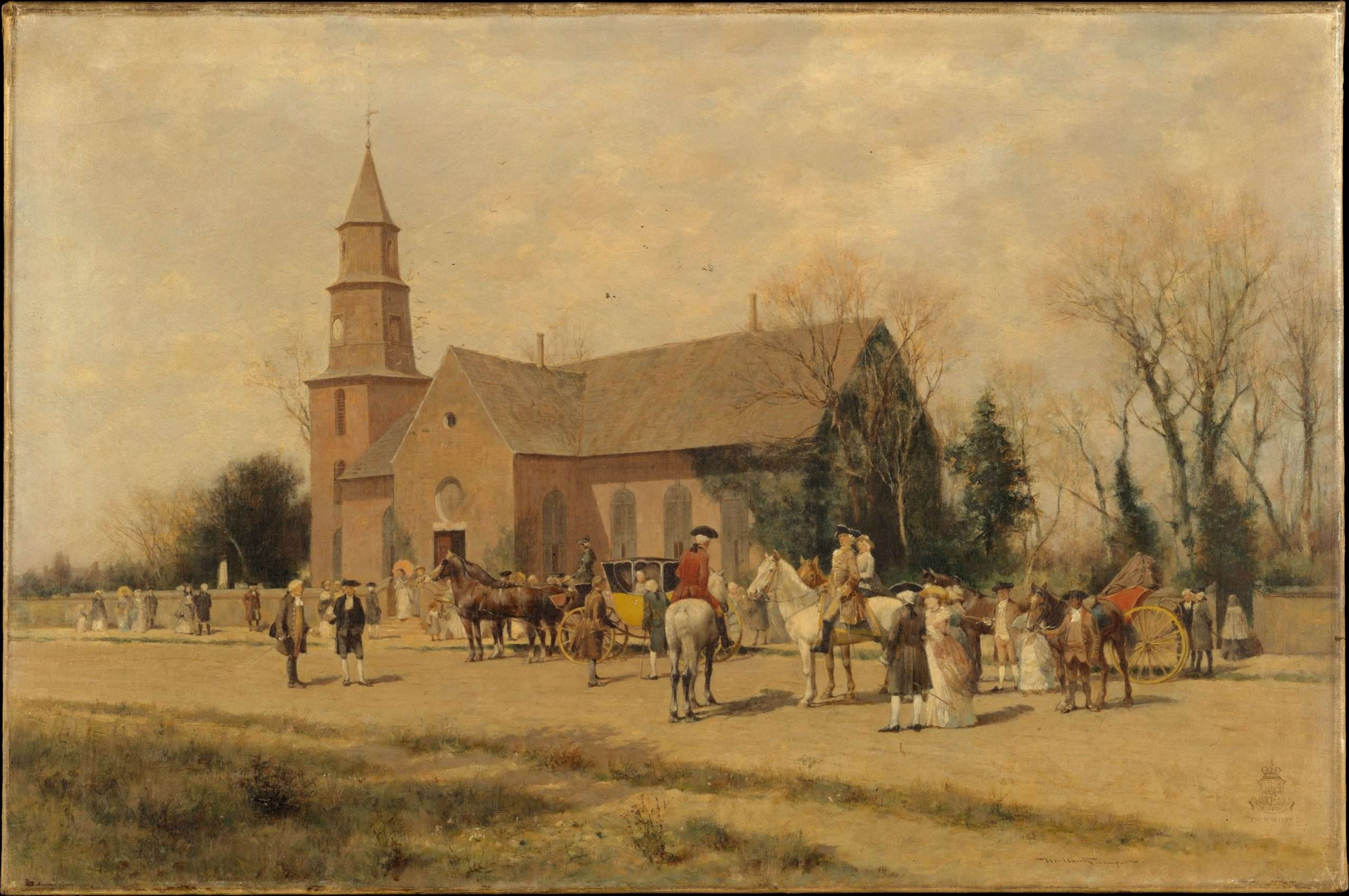 Bruton Parish Church. 1893 painting by Alfred Wordsworth Thompson. Metropolitan Museum of Art.