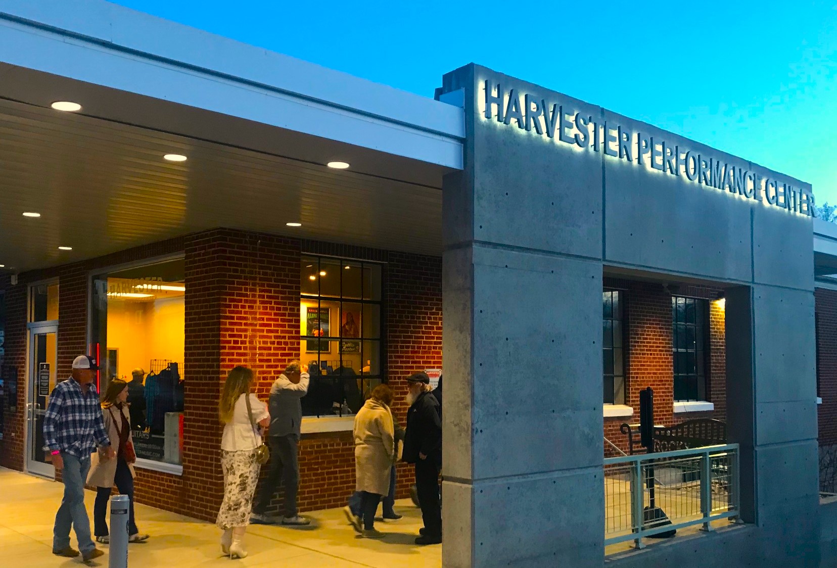 Music fans file into the Harvester Performance Center in Rocky Mount for Tab Benoit's sold-out concert on April 4, 2024.