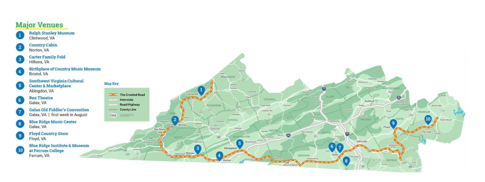 The Crooked Road Music Heritage Trail. Courtesy of the trail.