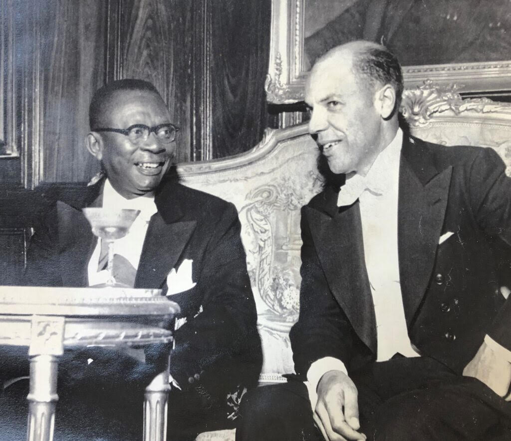 Ambassador Edward R. Dudley (right) with Liberian President William Tubman, c.1949. Collection of the National Museum of American Diplomacy. Gift of Edward R. Dudley Jr.