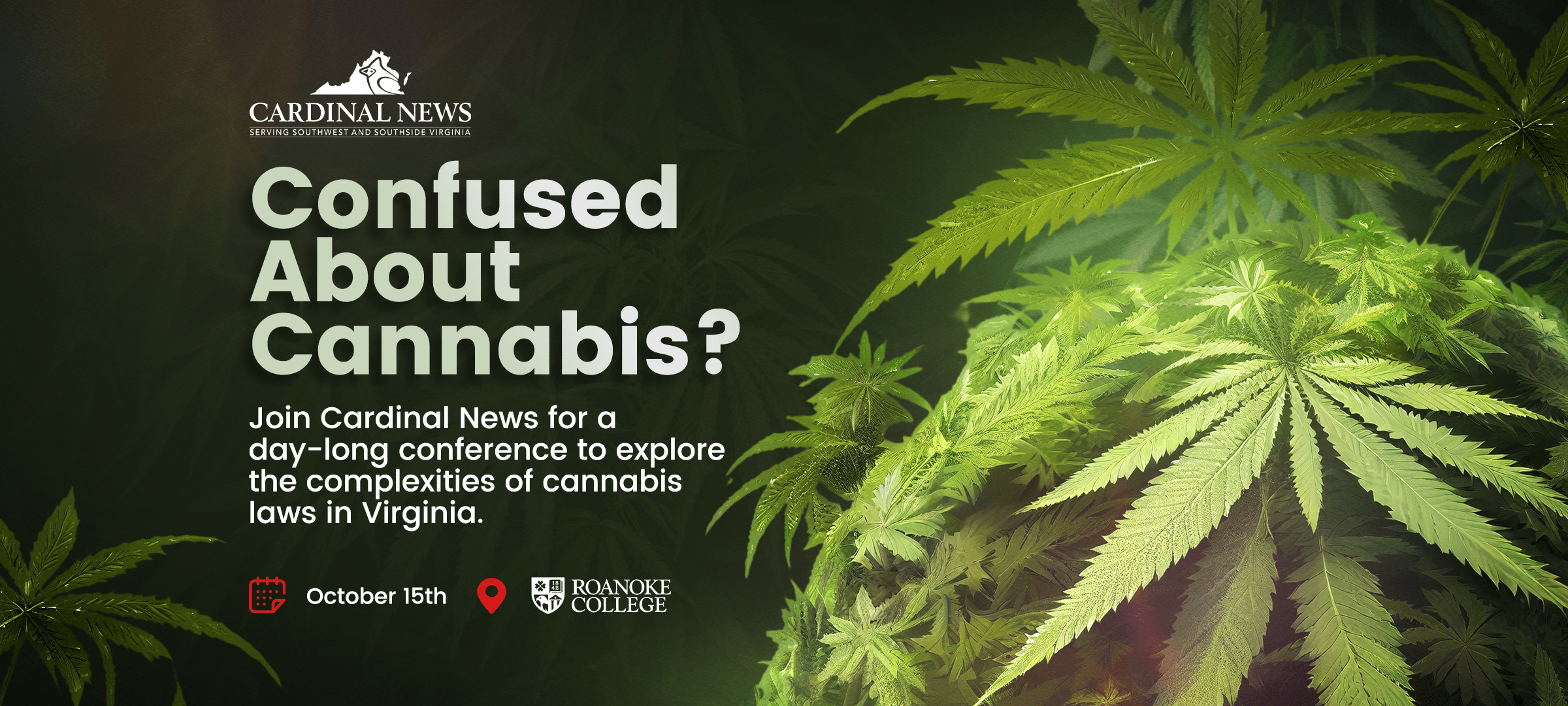 The logo for the Cardinal News cannabis conference.