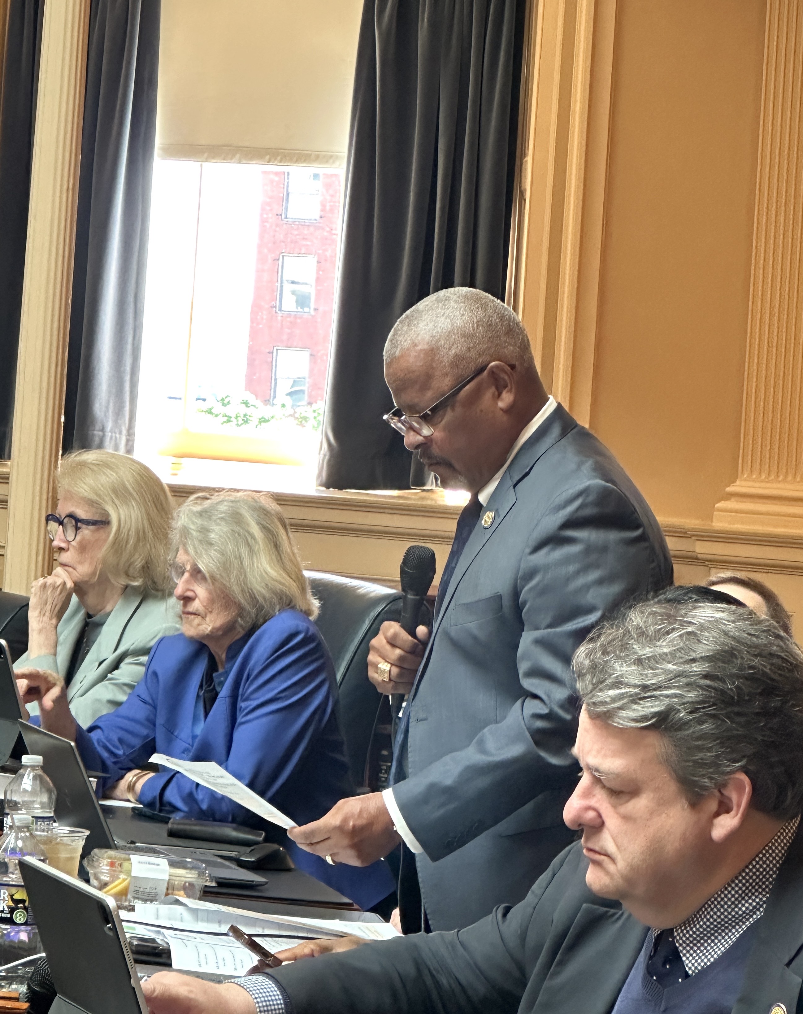 House Appropriations Chair Luke Torian, D-Prince William County, presents the budget to the House. Photo by Markus Schmidt.