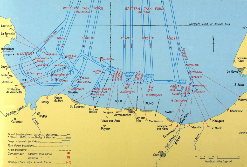 British military map of D-Day.