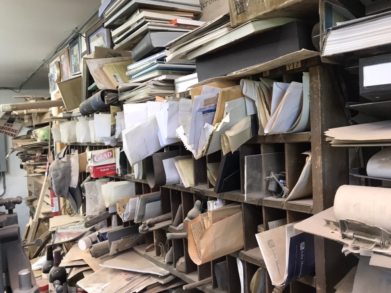 The shelves in Wayne Henderson's guitar workshop swell with orders from customers who might actually receive a custom-built Henderson guitar. Someday. Maybe. Photo by Ralph Berrier Jr.