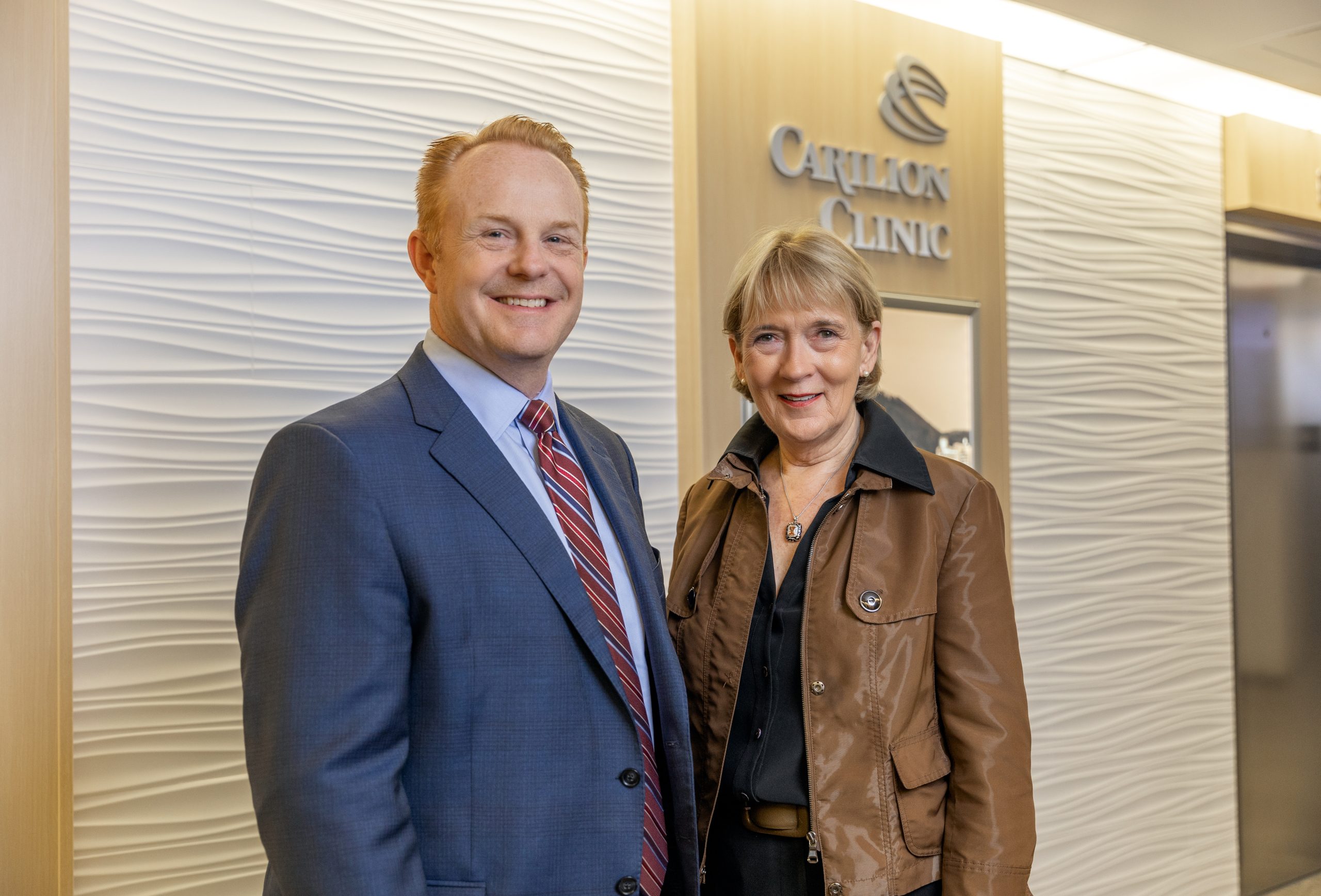 Steve Arner and Nancy Agee of Carilion Clinic pose for a portrait.