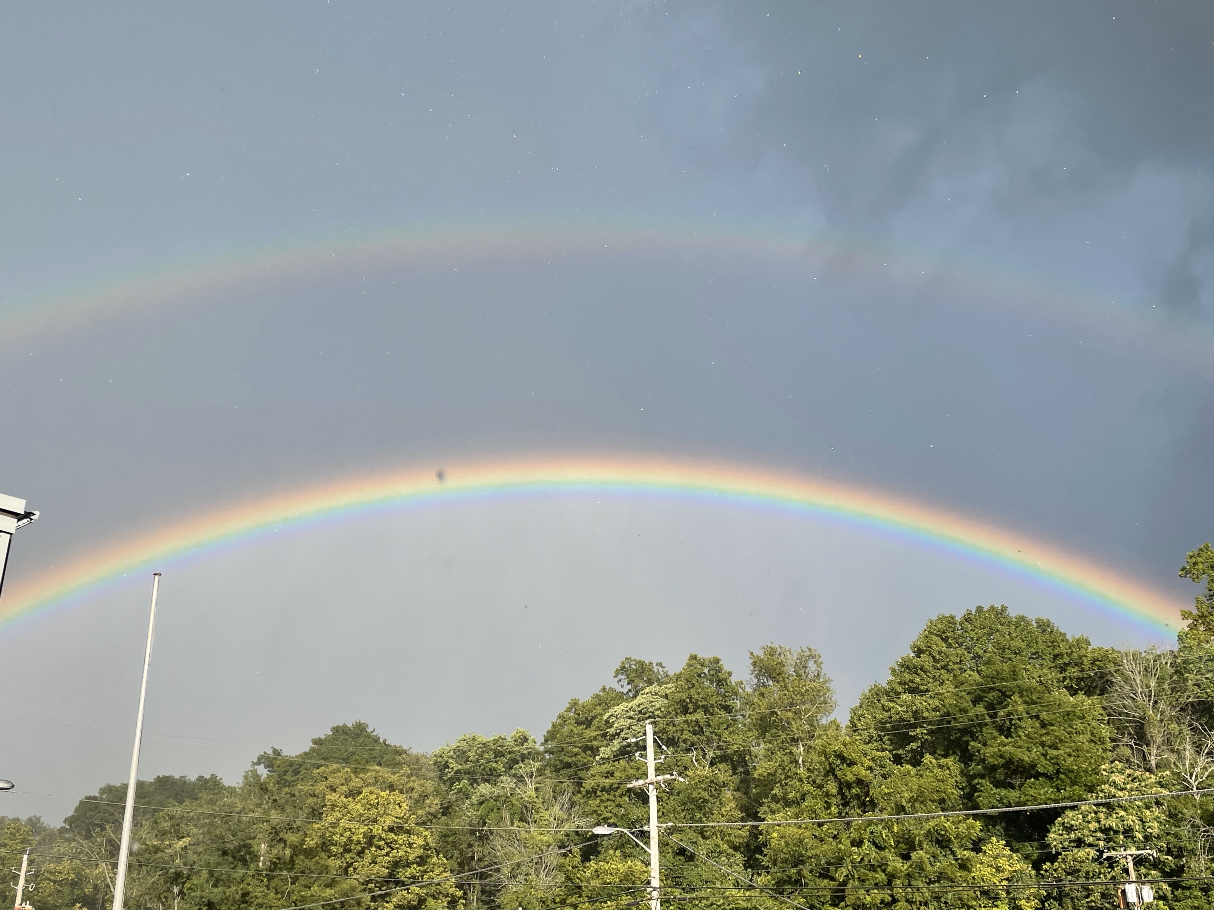 An early band of showers with Tropical Storm Debby helped create this double rainbow in Roanoke on Wednesday, Aug. 7. Photo by Erica Myatt.
