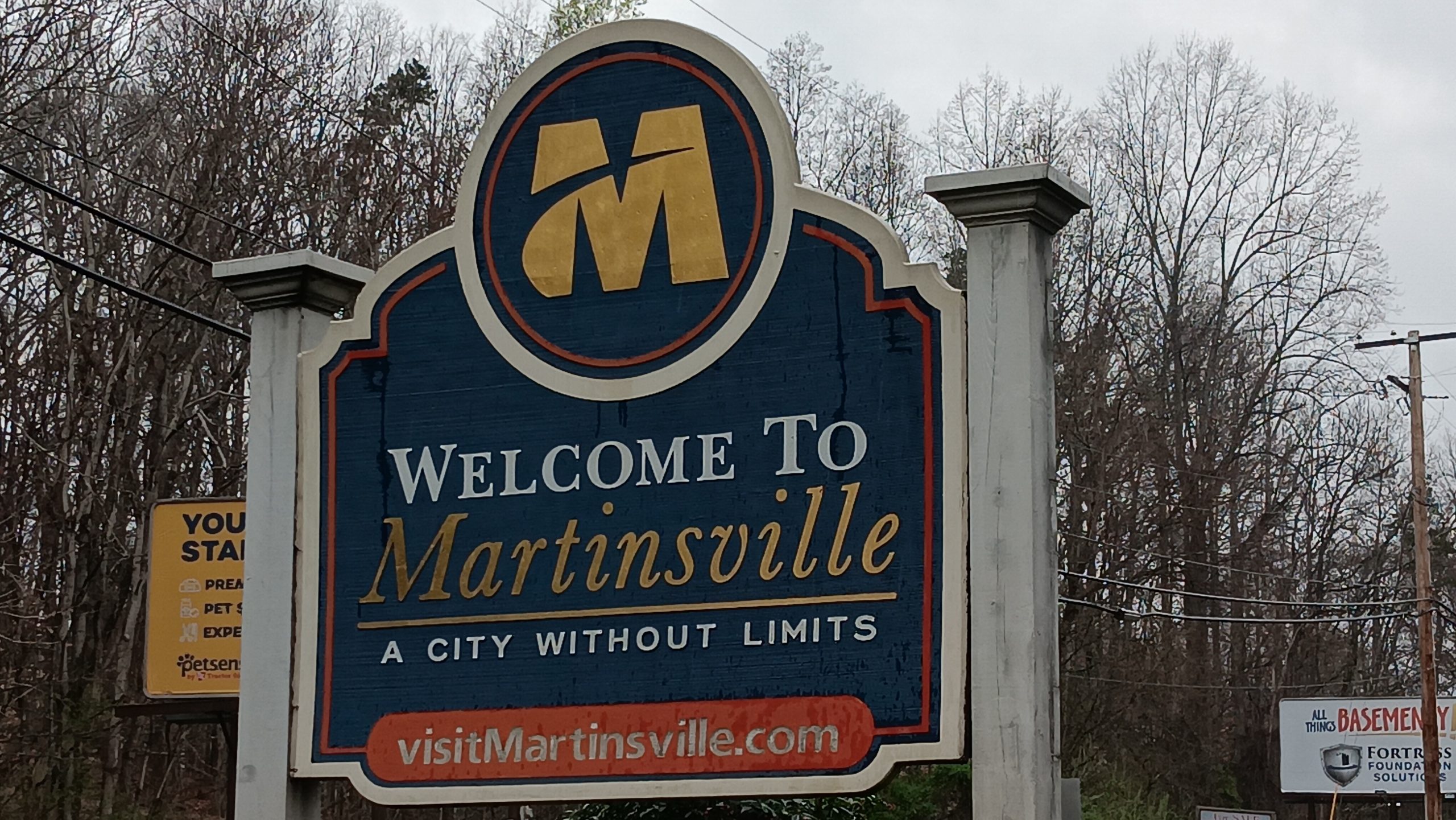 The welcome sign for Martinsville. Photo by Dean-Paul Stephens.