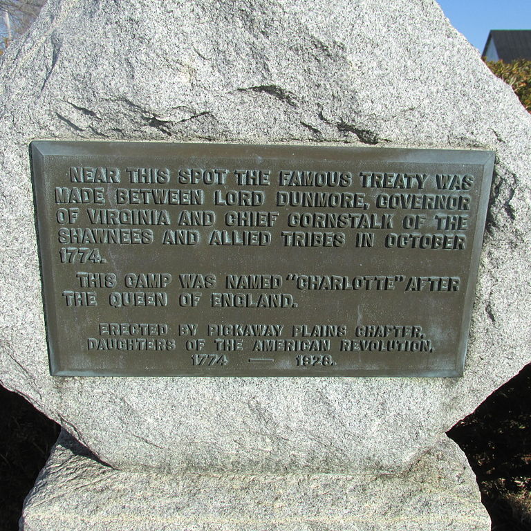 A plaque in Pickaway County, Ohio designates the spot of Camp Charlotte. Courtesy of Aesopposea