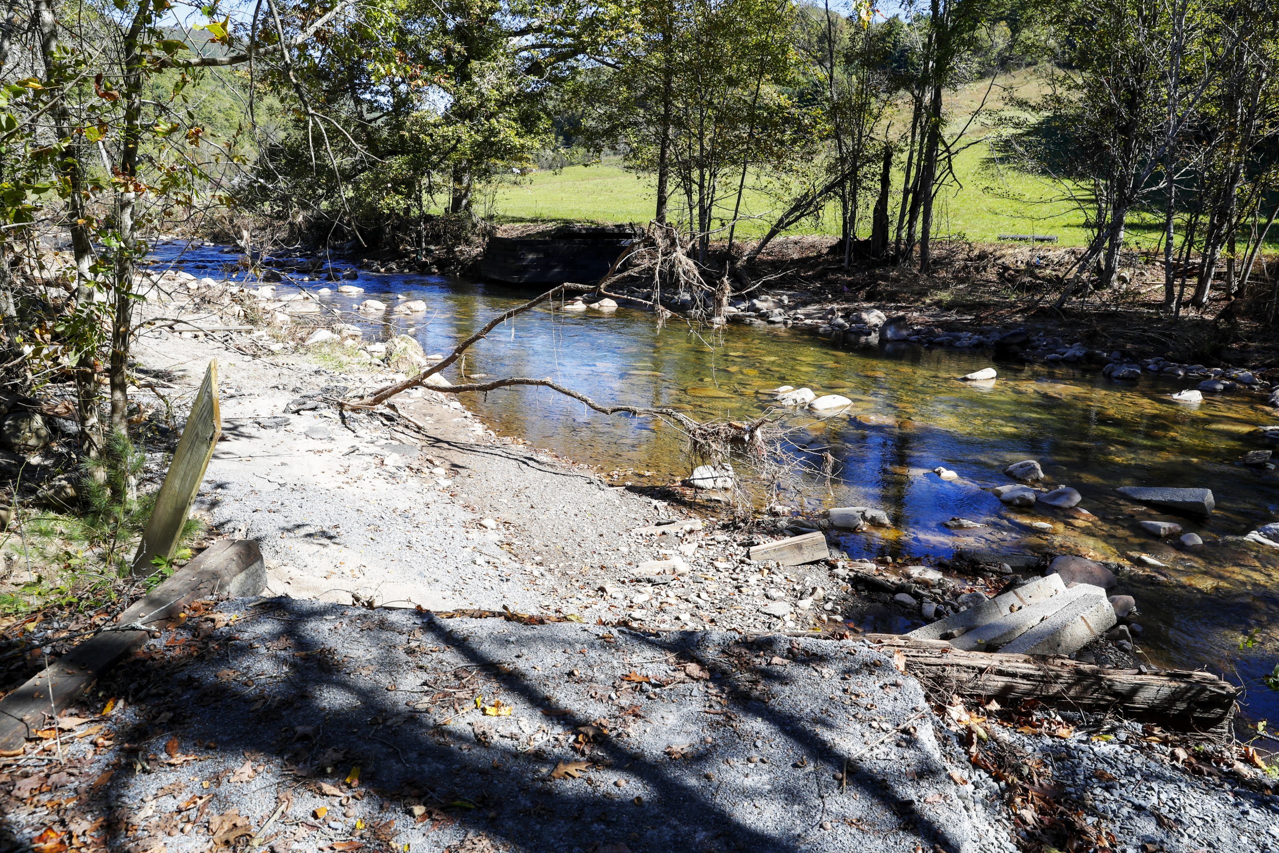 All that remains of what was Trestle 27 on the Virginia Creeper Trail in Taylors Valley that was destroyed during flooding caused by Hurricane Helene on Sept. 27. Courtesy of Ben Earp/Ben Earp Photography.