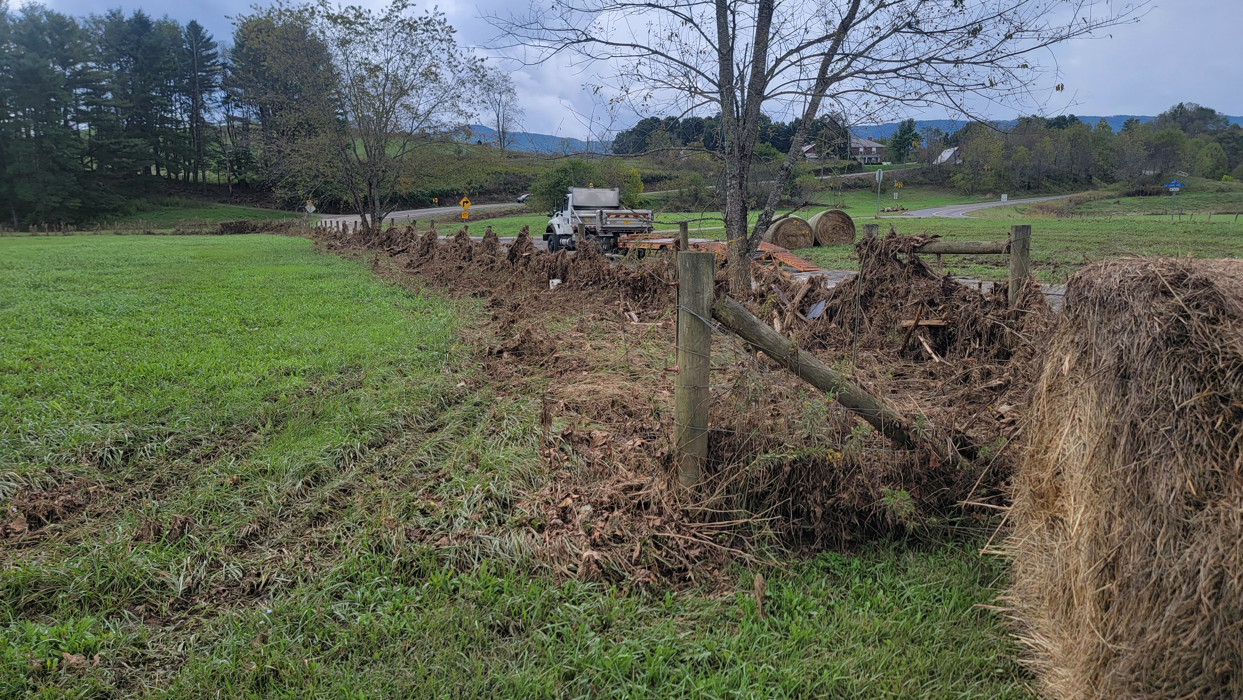 Miles of fences, like this one south of Chilhowie in Smyth County and elsewhere, were damaged or destroyed when the remnants of Hurricane Helene swept through Southwest Virginia. Photo courtesy of Andy Overbay.