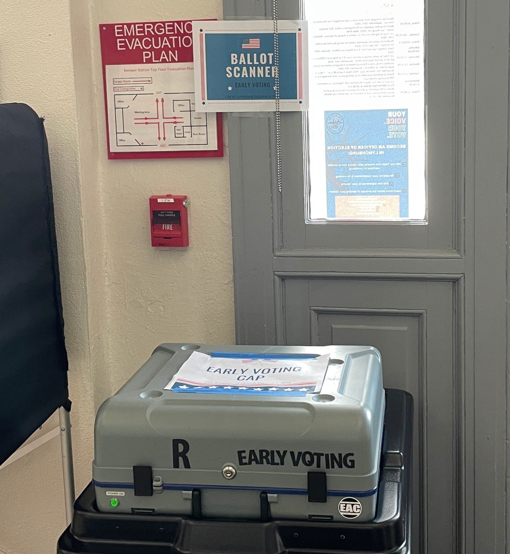 A ballot scanner at the Lynchburg Registrar’s Office. Photo by Matt Busse.