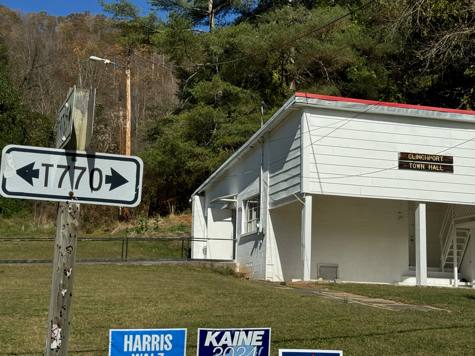 The other side of the Clinchport Town Hall.  Photo by Senta Scarborough. 