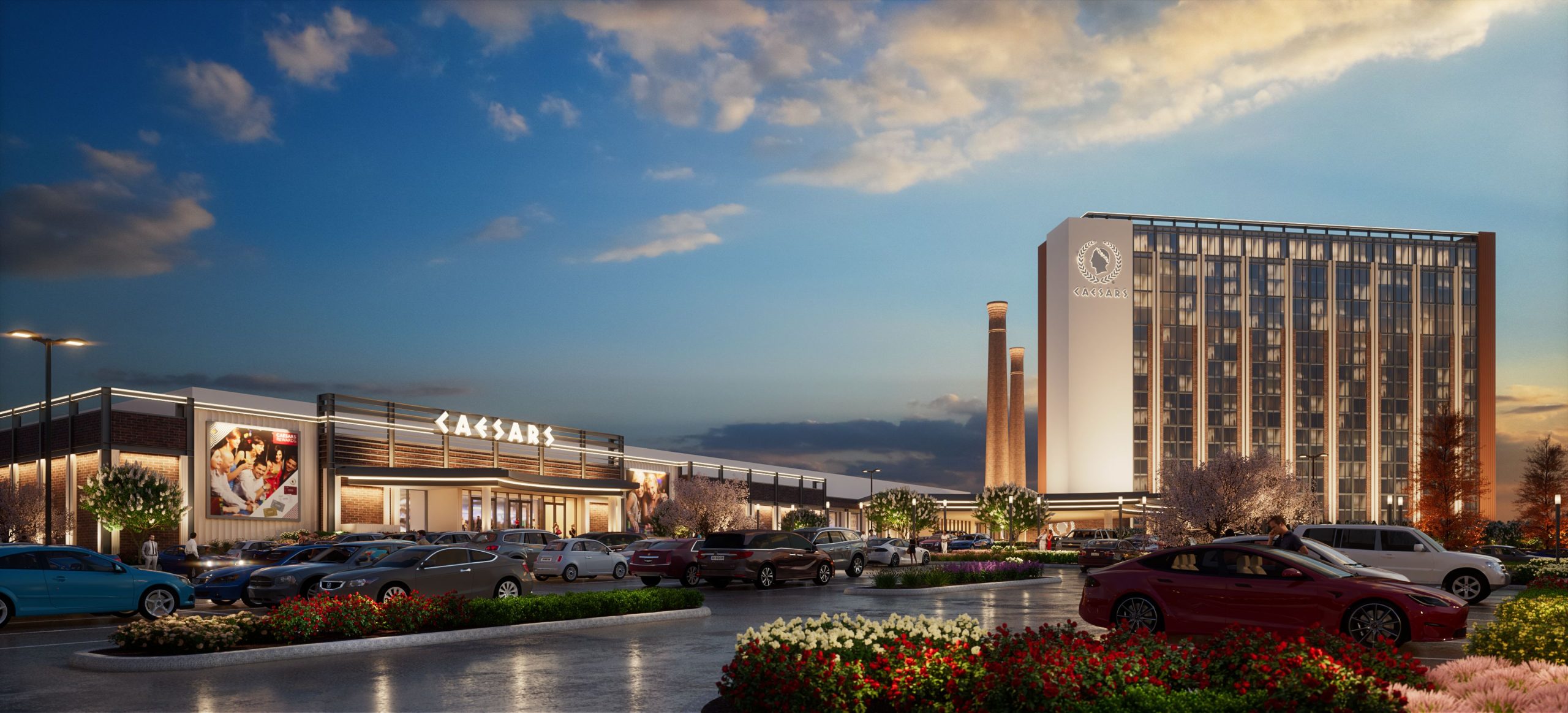 a rendering of the completed Caesars Virginia casino resort in Danville.