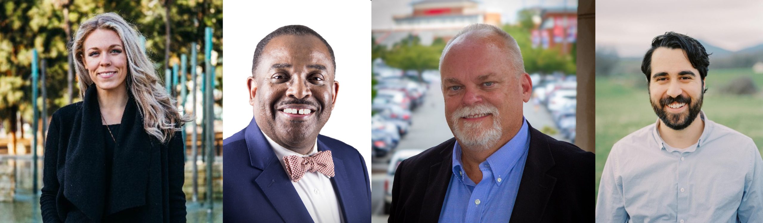 Lynchburg City Council candidates (from left) Jacqueline Timmer, Sterling Wilder, Curt Diemer and Chris Faraldi. Photos courtesy of the candidates.