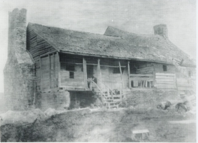 This building at Fort Chiswell is believed to be McGavock's Tavern, according to Michael Gillman of Wytheville's museum department. It is probably where a county committee met in winter 1774-75 to adopt the Fincastle Resolutions. The building burned in 1901. Courtesy of the Wythe County Historical Society.