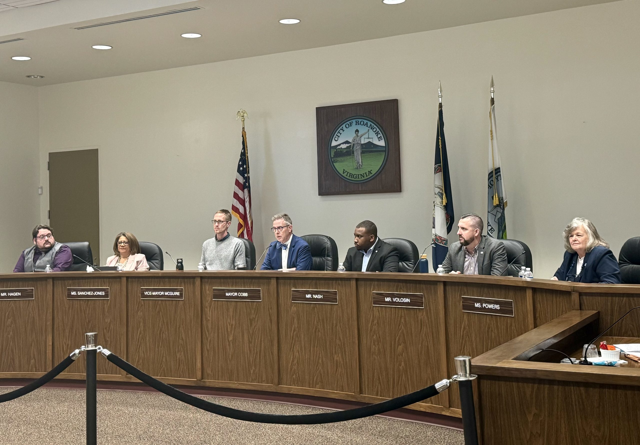 The Roanoke City Council received the proposed budget for the 2026 fiscal year on Monday. Photo by Samantha Verrelli.
