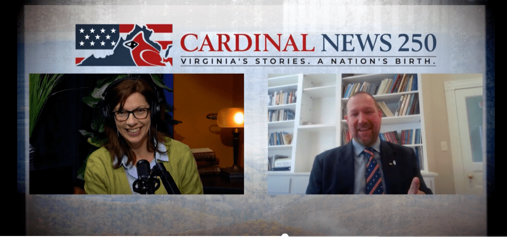 Cardinal podcast host Dutchie Jessee with Stephen Wilson.