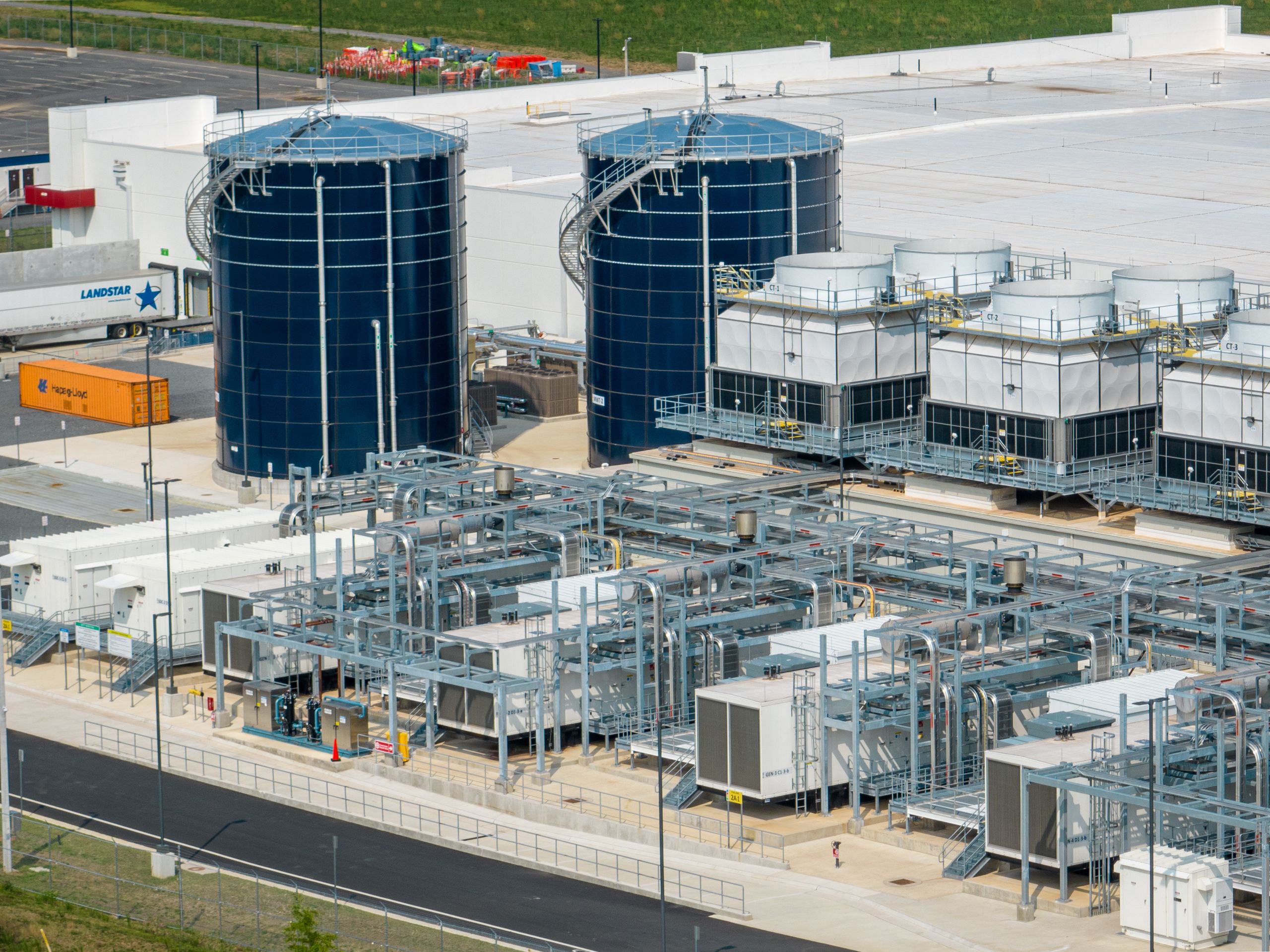 water tanks and diesel generators at a Loudoun County data center