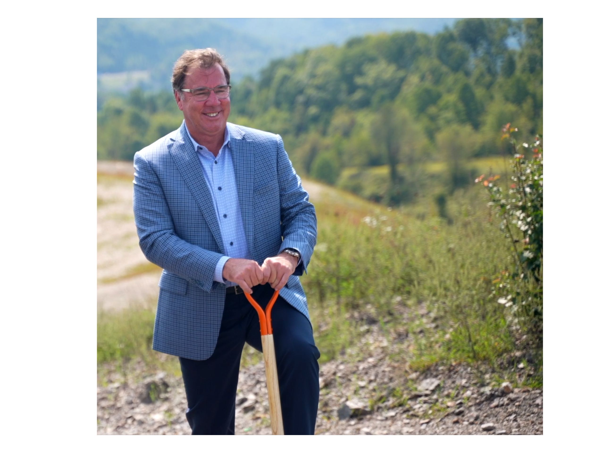 EarthLink CEO Glenn Goad, a Wise County native, attends the August 2024 groundbreaking for the company's only U.S. call center, in Norton. Courtesy of EarthLink.