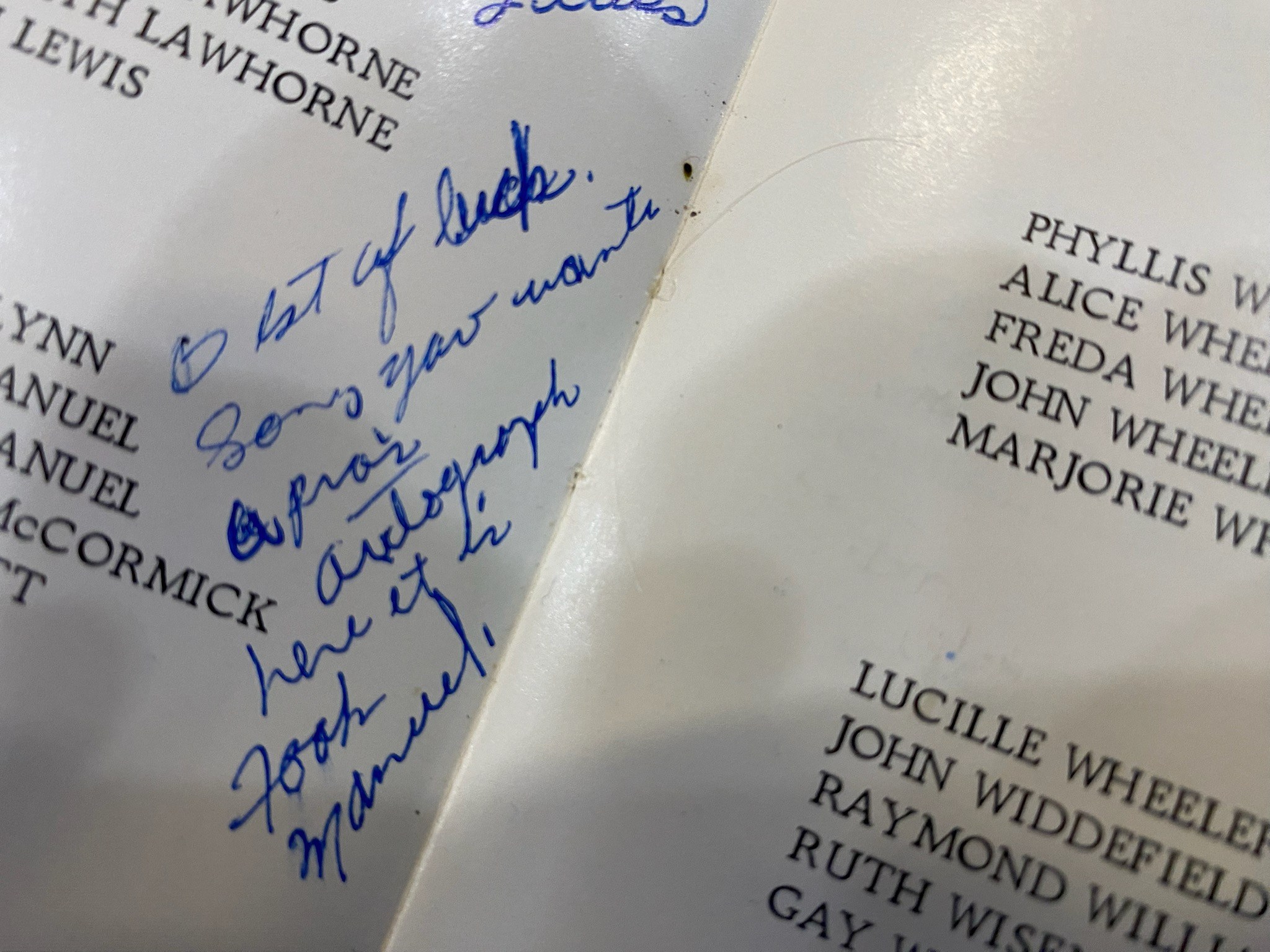 Future foretold...1962 PMHS yearbook he signed when he was a junior: "...you wanted a pro's autograph. Here it is. "Fook" Manuel Photo by Robert Anderson.
