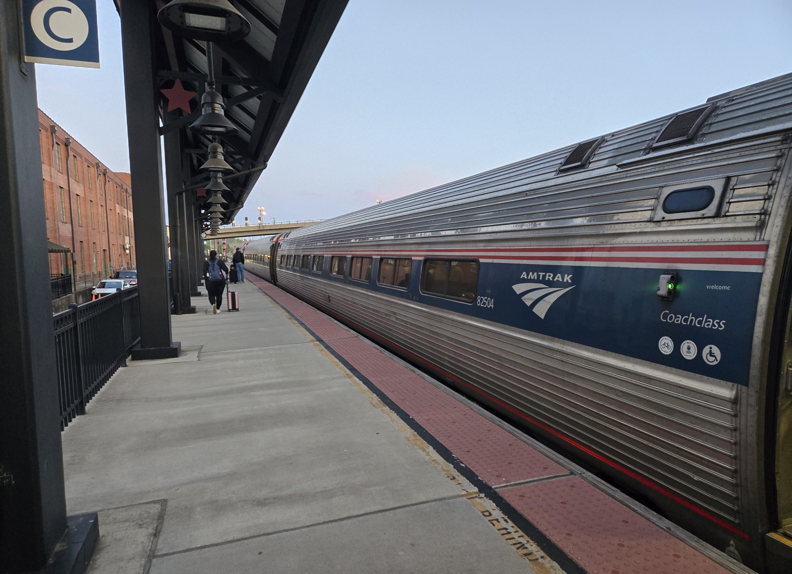 The Northeast Regional Amtrak train arrives in Roanoke. Photo by Dutchie Jessee.