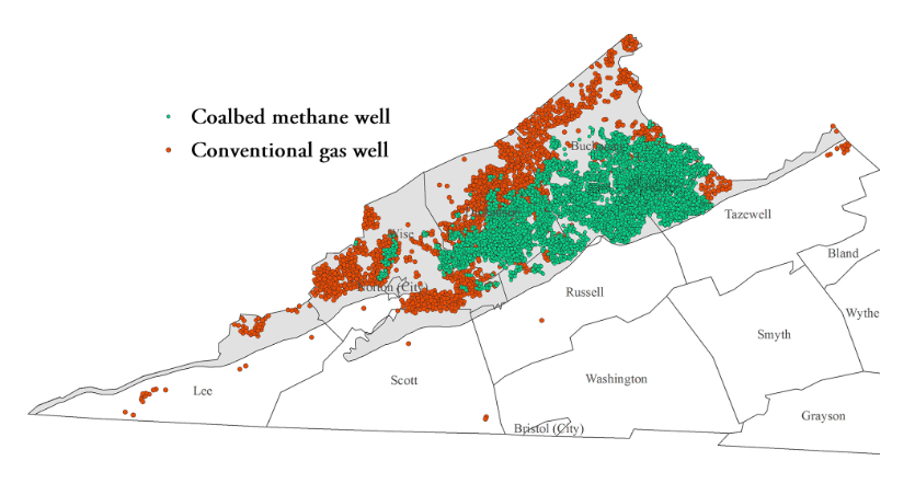 Natural gas production in Virginia. Courtesy of Virginia Department of Energy. 