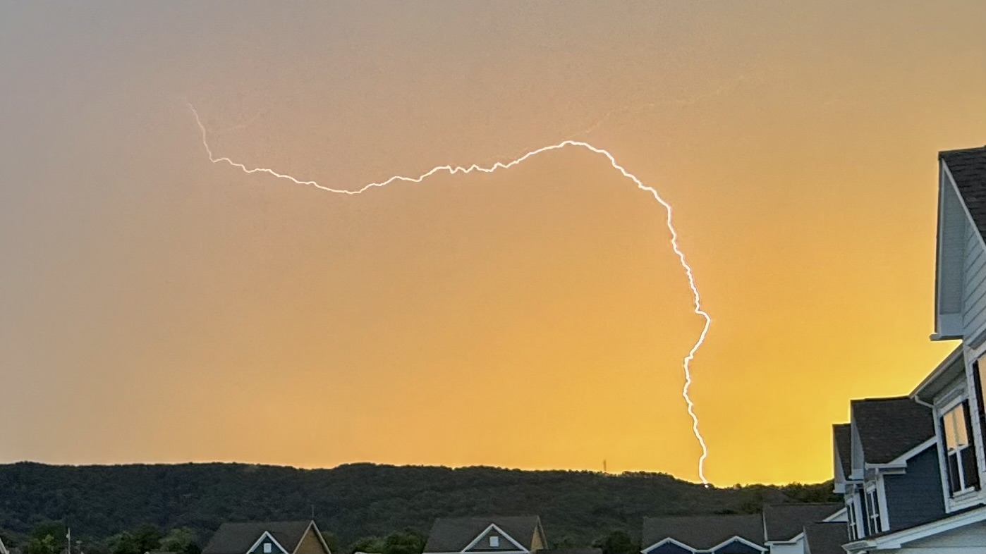 Lightning arches through the sky on Saturday, June 28, over Daleville in Botetourt County. Courtesy of Mark Fryburg.