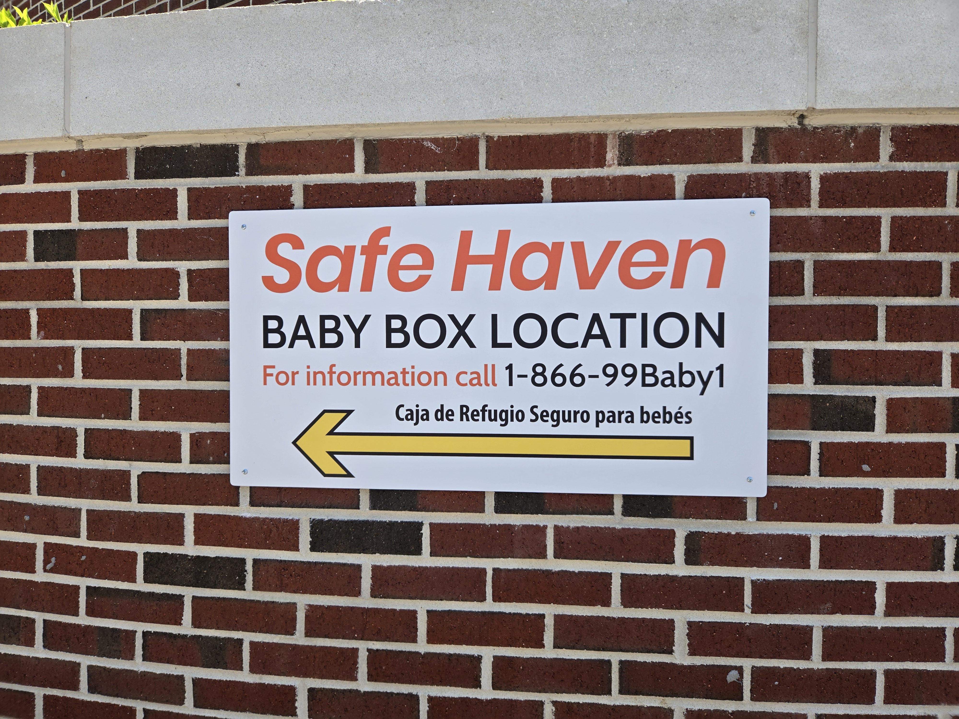 The Safe Haven Baby Box is located in the parking garage underneath the Carilion Roanoke Memorial Hospital Emergency Department. Photo by Emily Schabacker.