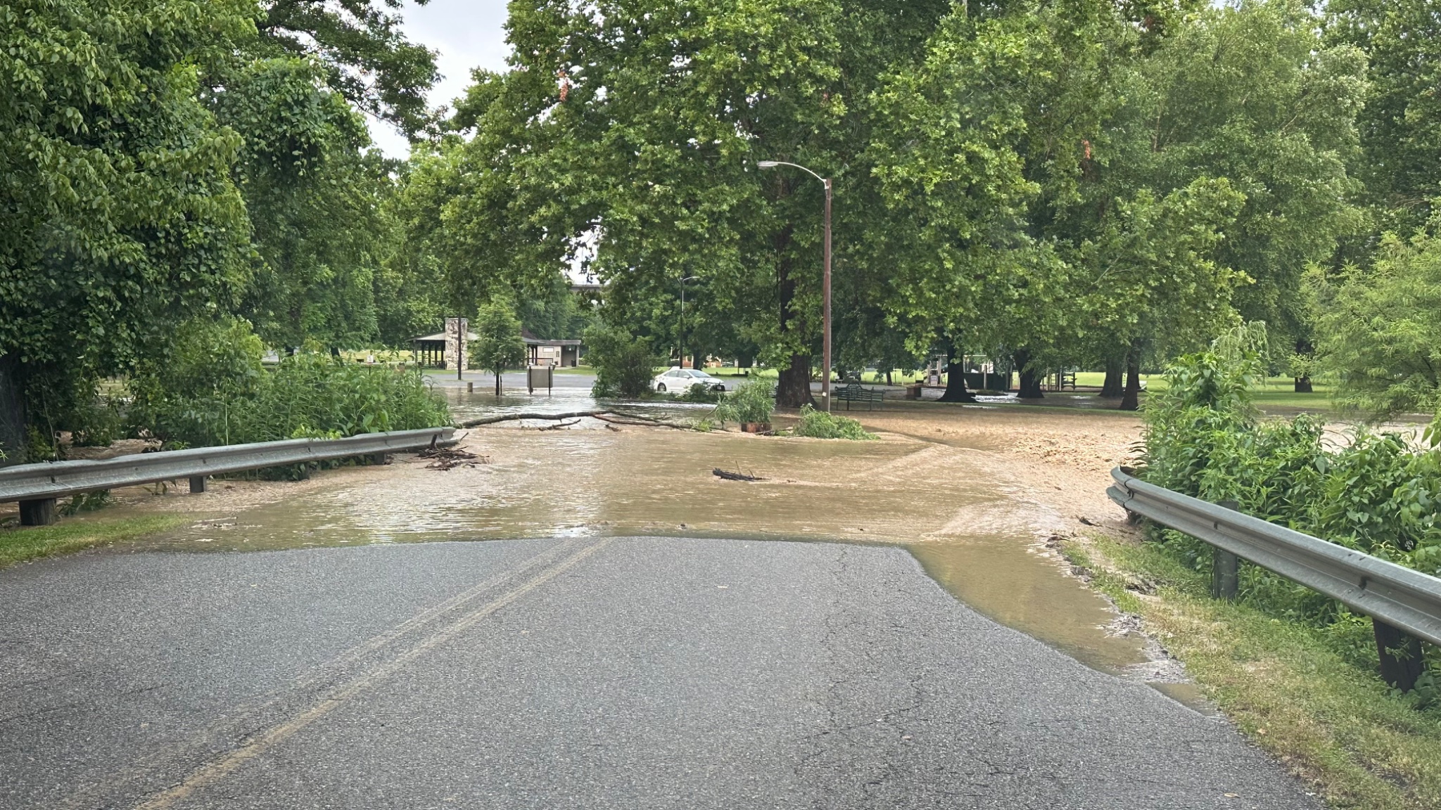 Flooding engulfed part of Bisset Park in Pulaski County on June 26 from an afternoon thunderstorm that dumped 3 inches of rain in a short time. Courtesy of John Holst.