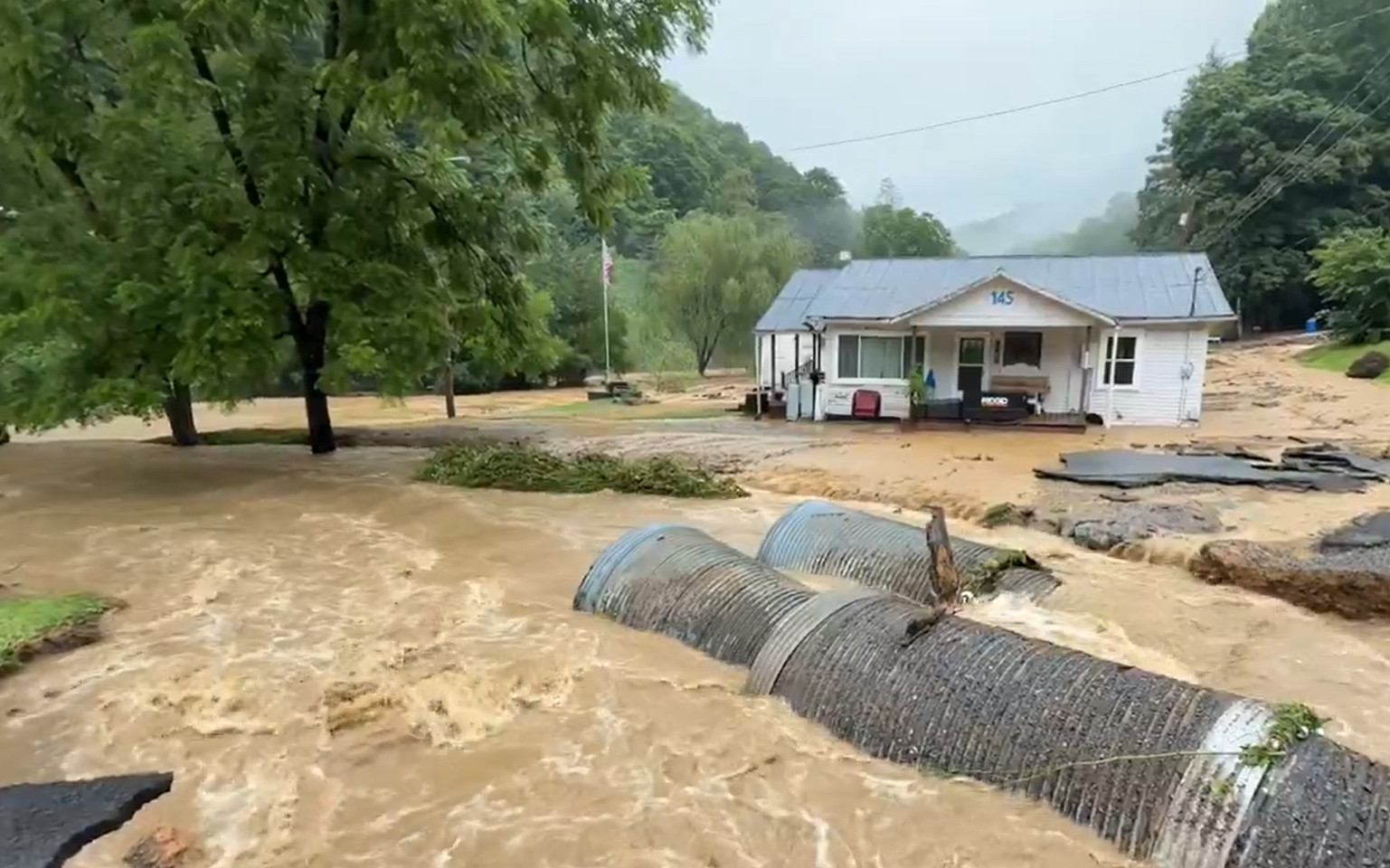 Flooding in Dante on July 18, 2025. Courtesy of Billy Bowling.