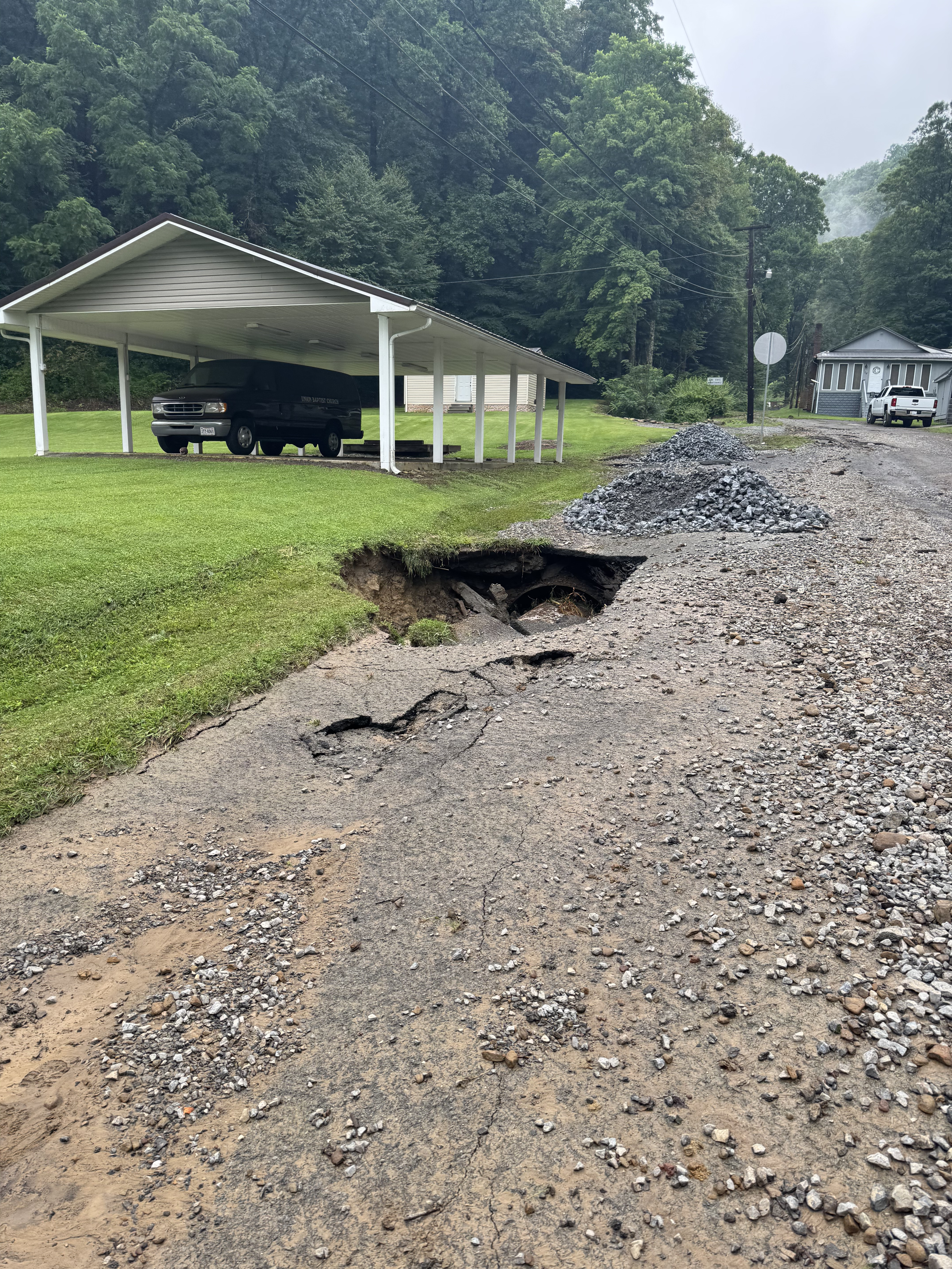 Flood damage in Dante. Courtesy of Del. Israel O'Quinn.