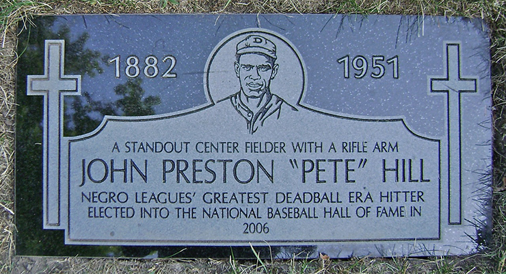 The Illinois gravestone of Pete Hill. Courtesy of S. Sinke.