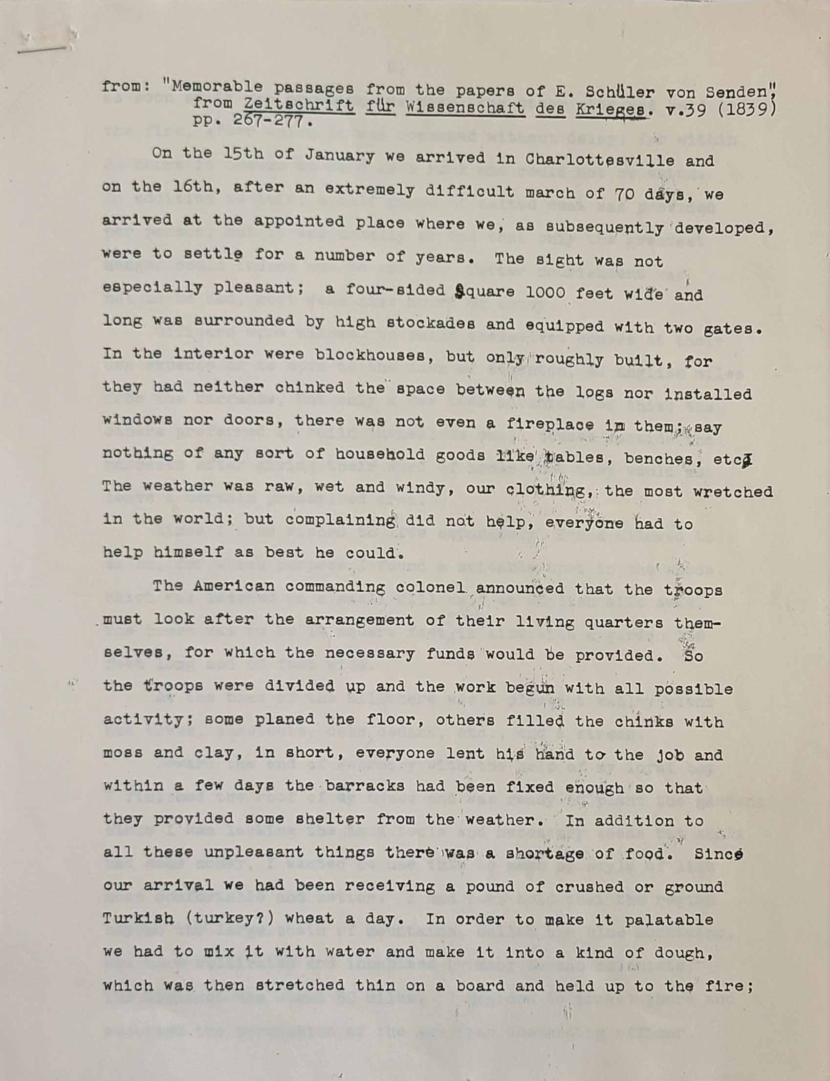 A transcript of Von Senden's account. Photo by Eric Gorton.