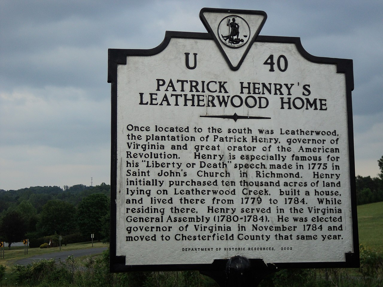 The historical marker to Leatherwood. Courtesy of Marmaduke Percy.